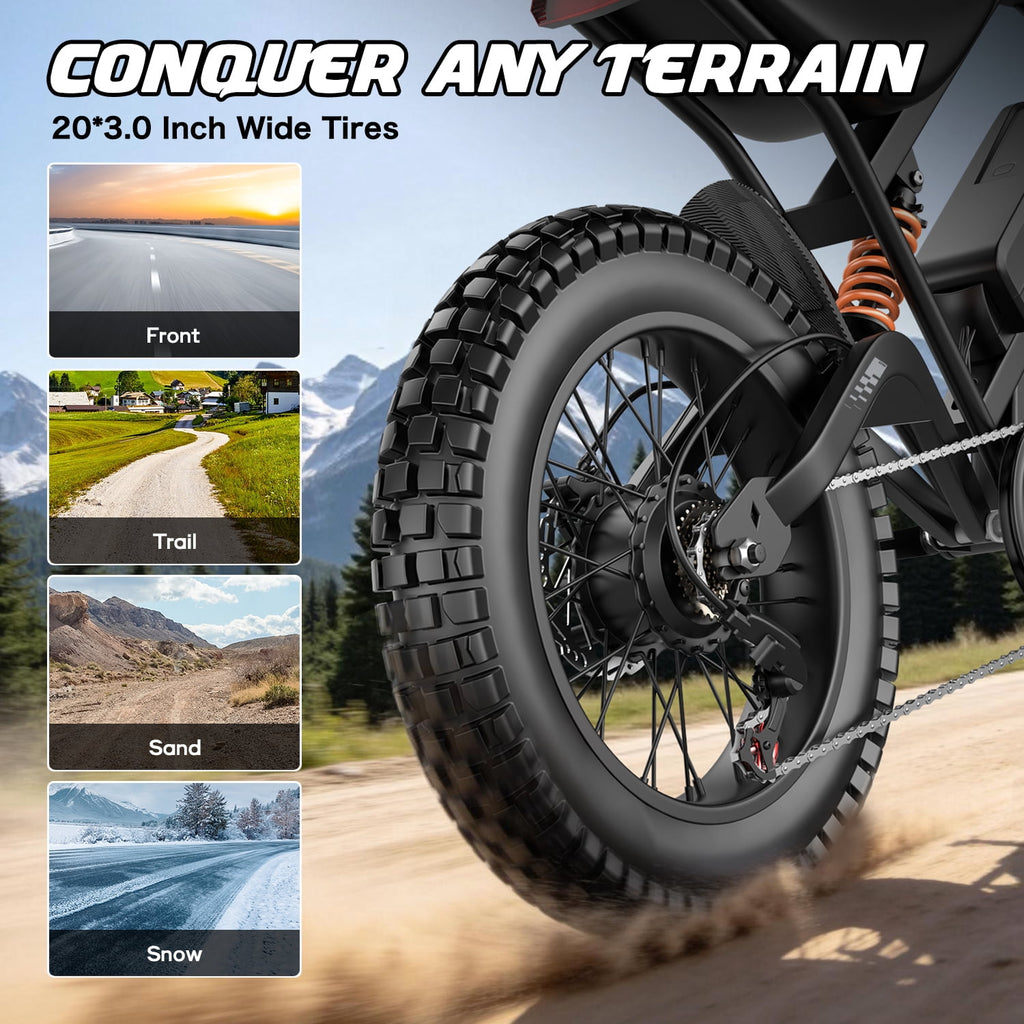 GWEIT Electric Bike for Adults, 2500W Peak Electric Mountain Bike, 20 Fat Tire Electric Bicycles, 48V 25Ah Battery, 35MPH Top Speed with Dual Suspension E Bikes, UL 2849Certified Electric Bikes