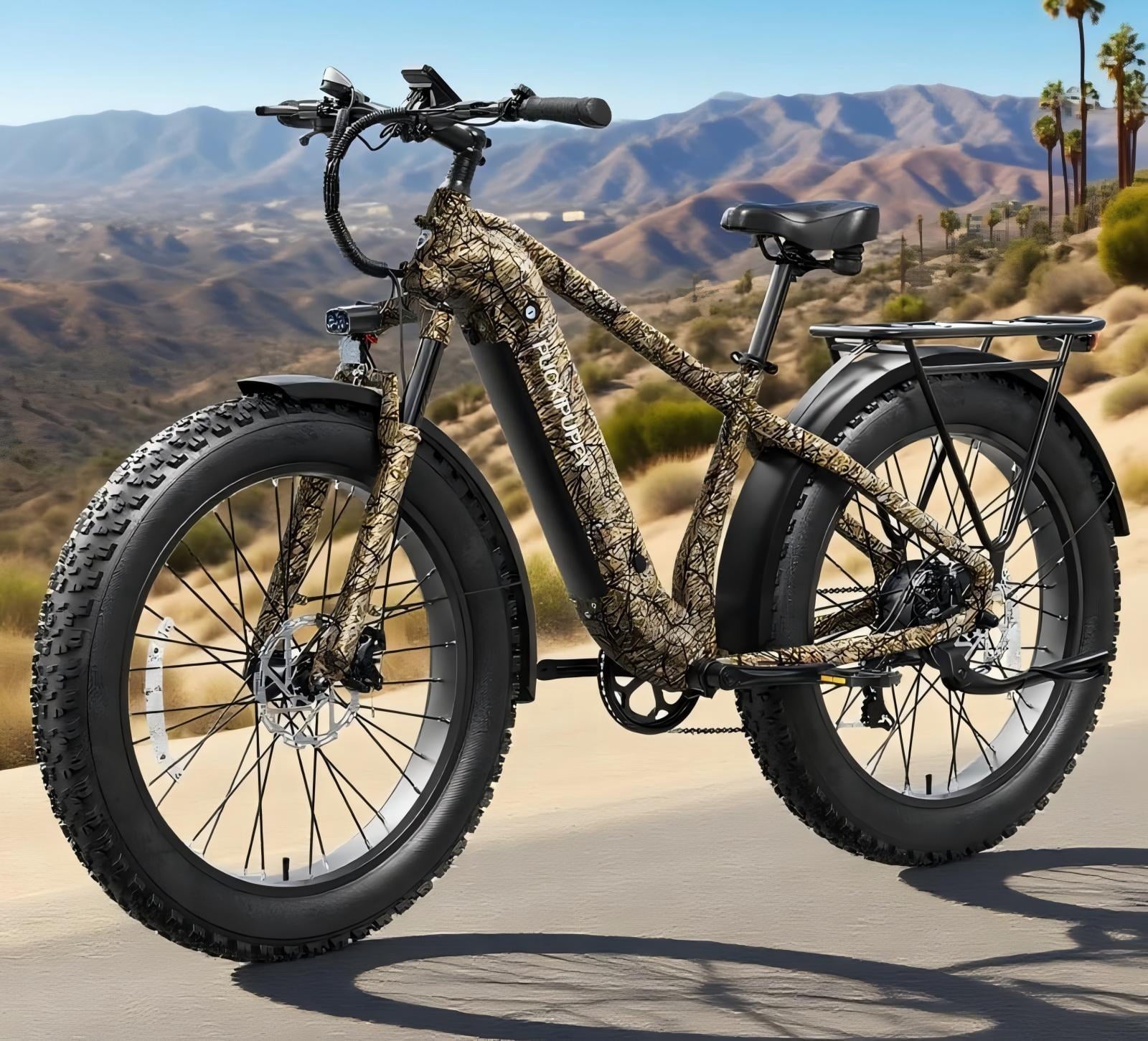 PUCKIPUPPY Electric Bike for Adults 28mph Top Speed 60Miles Max Range 960W Peak 26 Fat Tire Electric Mountain Bike 48V 15AH Removable Battery Ebike 7 Speed off Road E Bike, Comply with UL2849 By SGS Electric Bikes