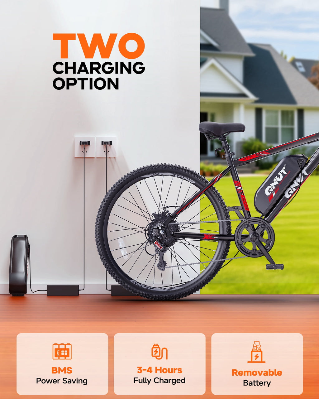 QNUT Victor 4.0 Electric Bicycle for Adults&Teens,Peak 750W,40-Mile Range,20MPH,7-Speed,7.8Ah Removable Battery,26,Dual Disc Brakes,Mountain E-MTB,Commuter Road Bike,UL2849 Electric Bikes