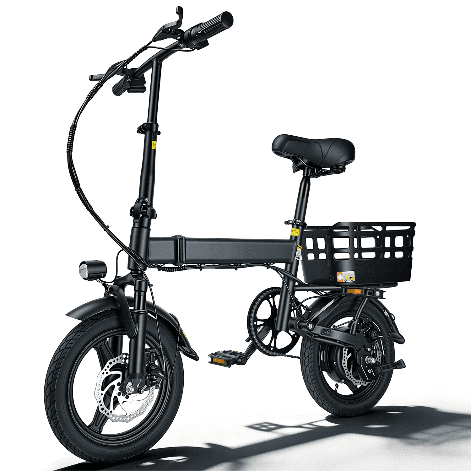 BroPath Electric Bike for Adults,Ebike,14 Folding Electric Bike,500W Motor, 20 MPH, Commuter City E-Bike,576Wh Battery,Electric Bicycle with Baskets,20+ Miles,3 Mode,Mini E Bikes for Teens,UL2849 Electric Bikes