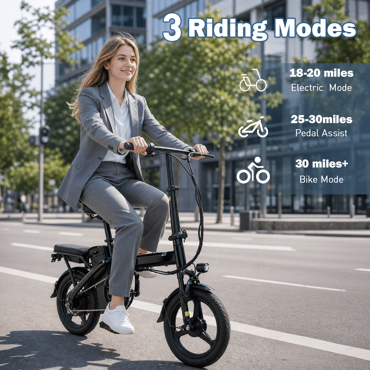 14 Electric Folding Bike for Adults,432Wh Removable Battery,500W Motor, 20MPH 20+ Miles Range,Mini Ebike for City Commuter, UL2849 Electric Bikes