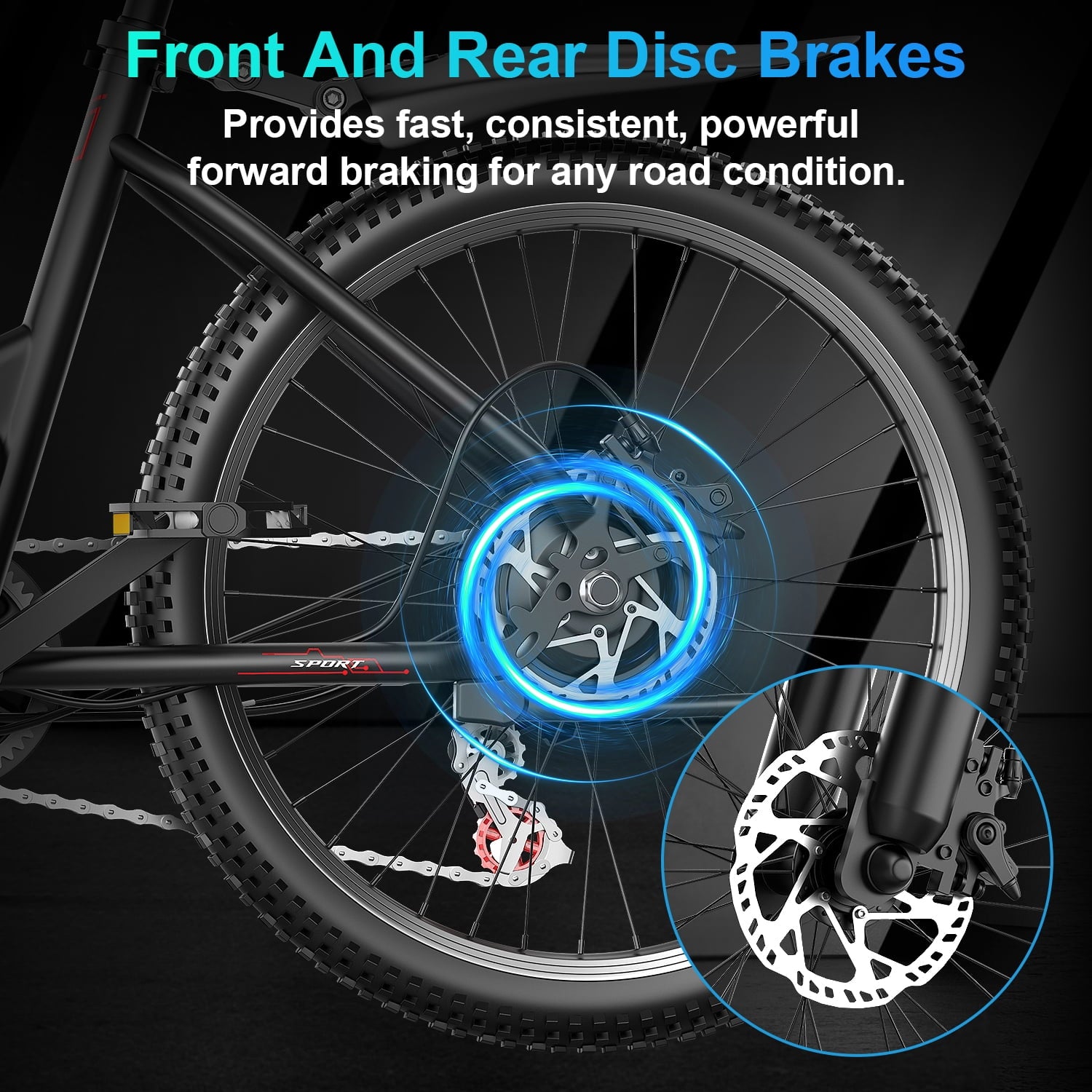 F26-1500W Off-Road Electric Bike, 26 Tire 55 Miles Electric Bike ,48V 10.5 Internal Battery (Removable), Top Speed 30MPH, Electric Mountain Bike Beach Bike, Professional 7 Speed UL2849 Electric Bikes