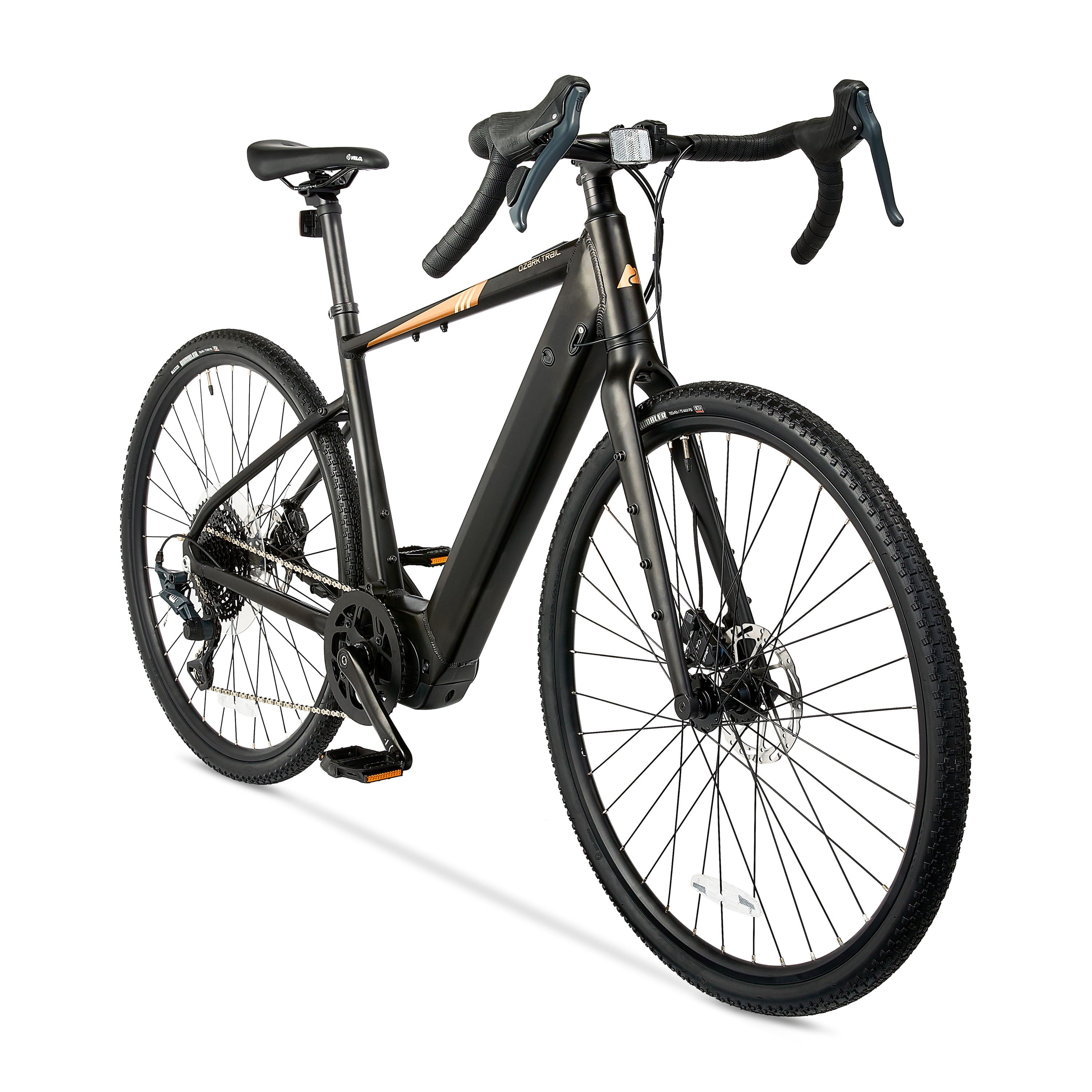 Ozark Trail 700C Rebel+ Drop Bar Electric Gravel Bike, Class 1 Mid-Drive, Large Frame, Fits Riders 5'9-6'3, Black, Adult, Unisex, Online Only Electric Bikes