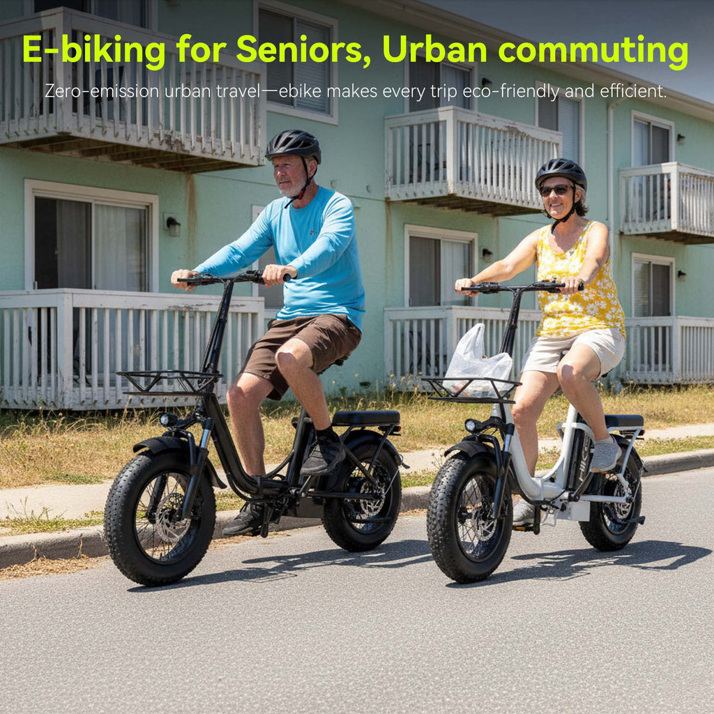 1200W Peak Folding Fat Tire Electric Bike for Adults with Removable 48V 10Ah Lithium Battery, Dual Disc Brakes, UL Certified E-Bike, White Electric Bikes