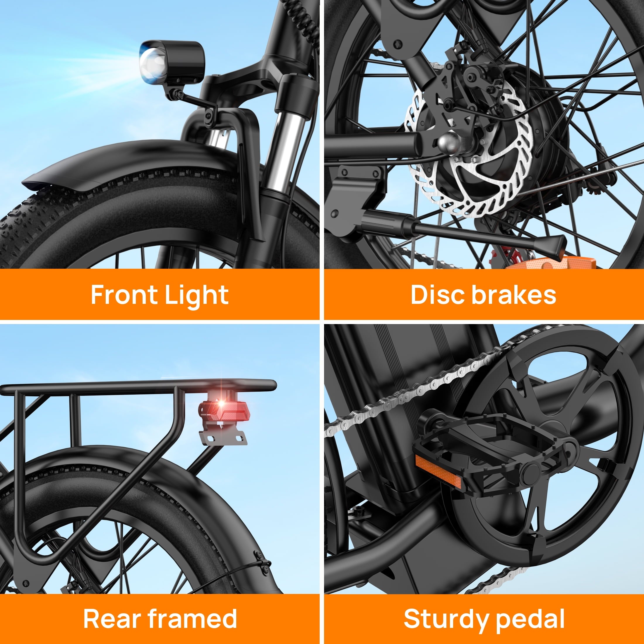 URLIFE 20*3.0 Electric Bike for Adults,1000W Peak Motor,48V 13AH Remobavle Battery,28MPH Max Speed, 7-Speed Mountain Ebike,UL2849-Black Electric Bikes
