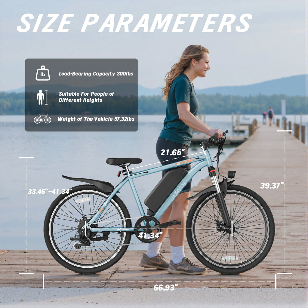 Electric Bike for Adults, 26'' Up to 50 Miles 22MPH Electric Mountain Bike with 48V 430W Removable Battery UL2849 (Blue) Electric Bikes