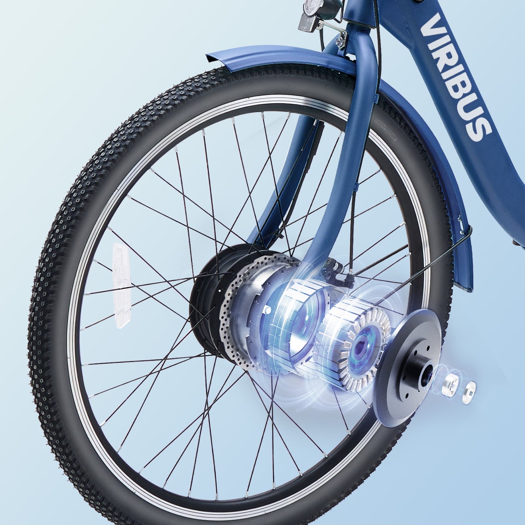 24 7-Speed Folding Electric Tricycle with 350W Motor 36V 13Ah Battery Blue Electric Bikes