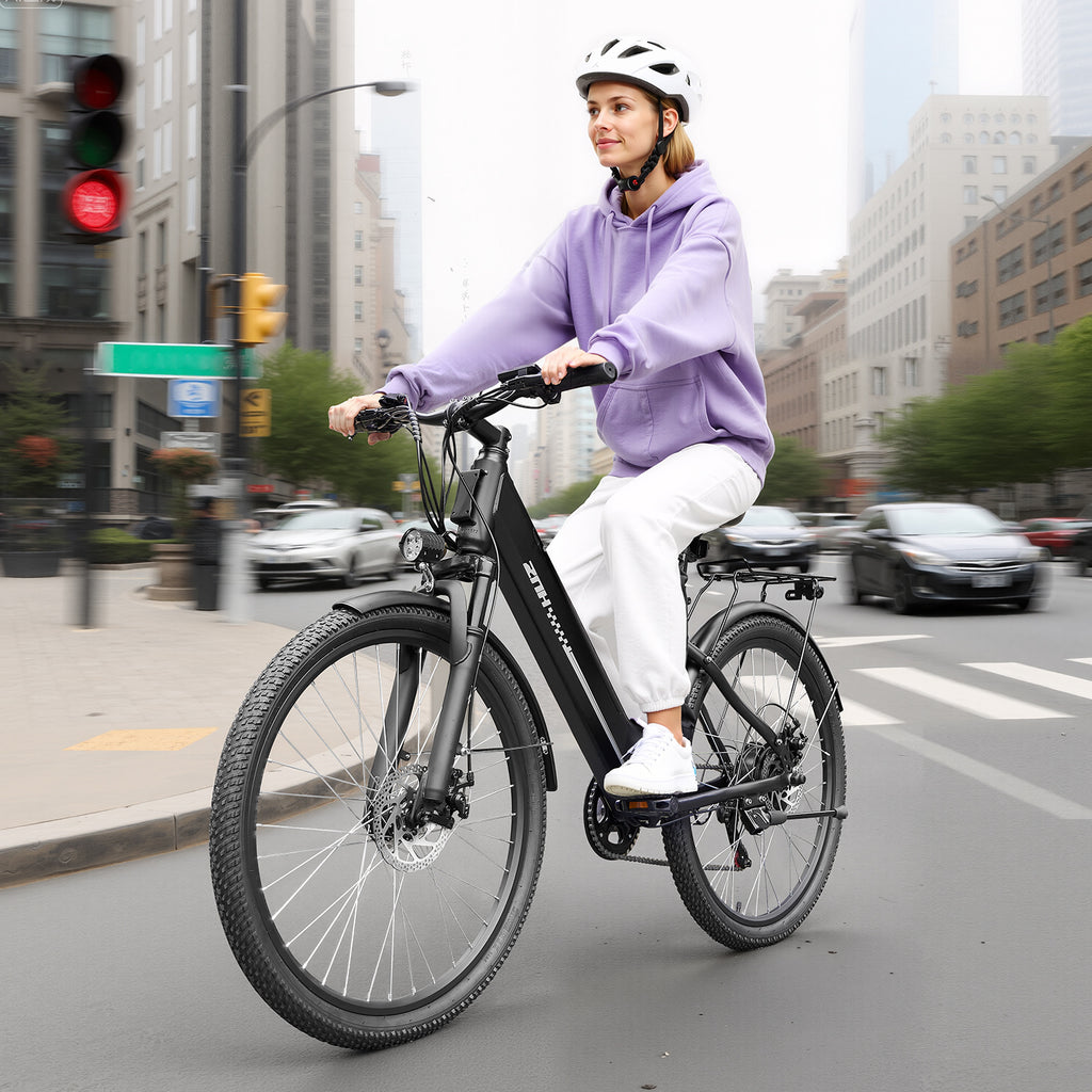 ZNH 26Low Step Commuter Electric Bike for Adults|750W Powerful Motor Adult Electric Bicycles Max 20mph|48V 13Ah Removable Battery Women City Ebike|UL2849|Black Electric Bikes