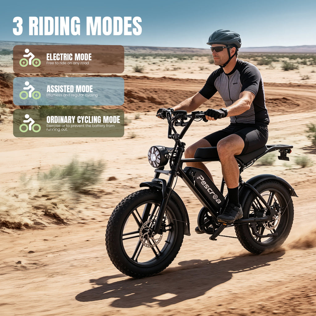 Pescroa Electric Bike for Adults, 1500W Peak Motor E Bike with 48V 15Ah Removable Battery, E-Bike with 7 Speeds, Ebikes with 28MPH Max Speed, Adult Electric Bicycles with 70-100 Miles Max Range Electric Bikes
