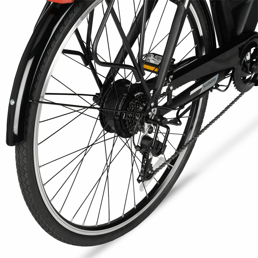 Hyper Bicycles 36V Class 2 700C Electric Commuter E-Bike, Adult Ages 13+, Pedal-Assist, 250W Motor, Black Electric Bikes