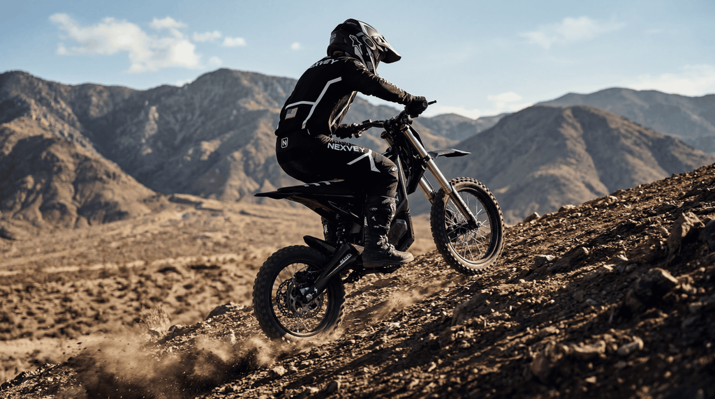 NEXVEY FLASH Electric Dirt Bike with Helmet(Size M) for Teens & Adults 13+, 4000W Peak Electric Motorcycle, 48V 22.5Ah UL2272 Battery, 35MPH Max Speed, Dual Suspension Off Road Ebike Electric Bikes