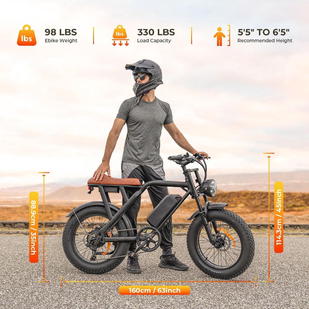 Electric Bike for Adults, 2200W, 35MPH & 75 Miles, 20x4 Fat Tire, 48V 15.6Ah Removable Battery, 7-Speed & 3 Modes, Full Suspension E Mountain Bike, UL 2849 Certified Electric Bikes