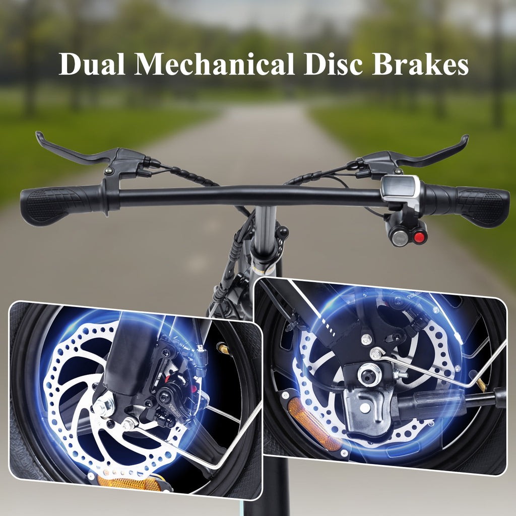 Electric Bike for Adults, Bodywel Electric Bicycle, 36V 10Ah Battery, 14 Folding Ebike for Riders, Peak 500W Motor, Commute E Bike, E-bike, UL2849 Electric Bikes