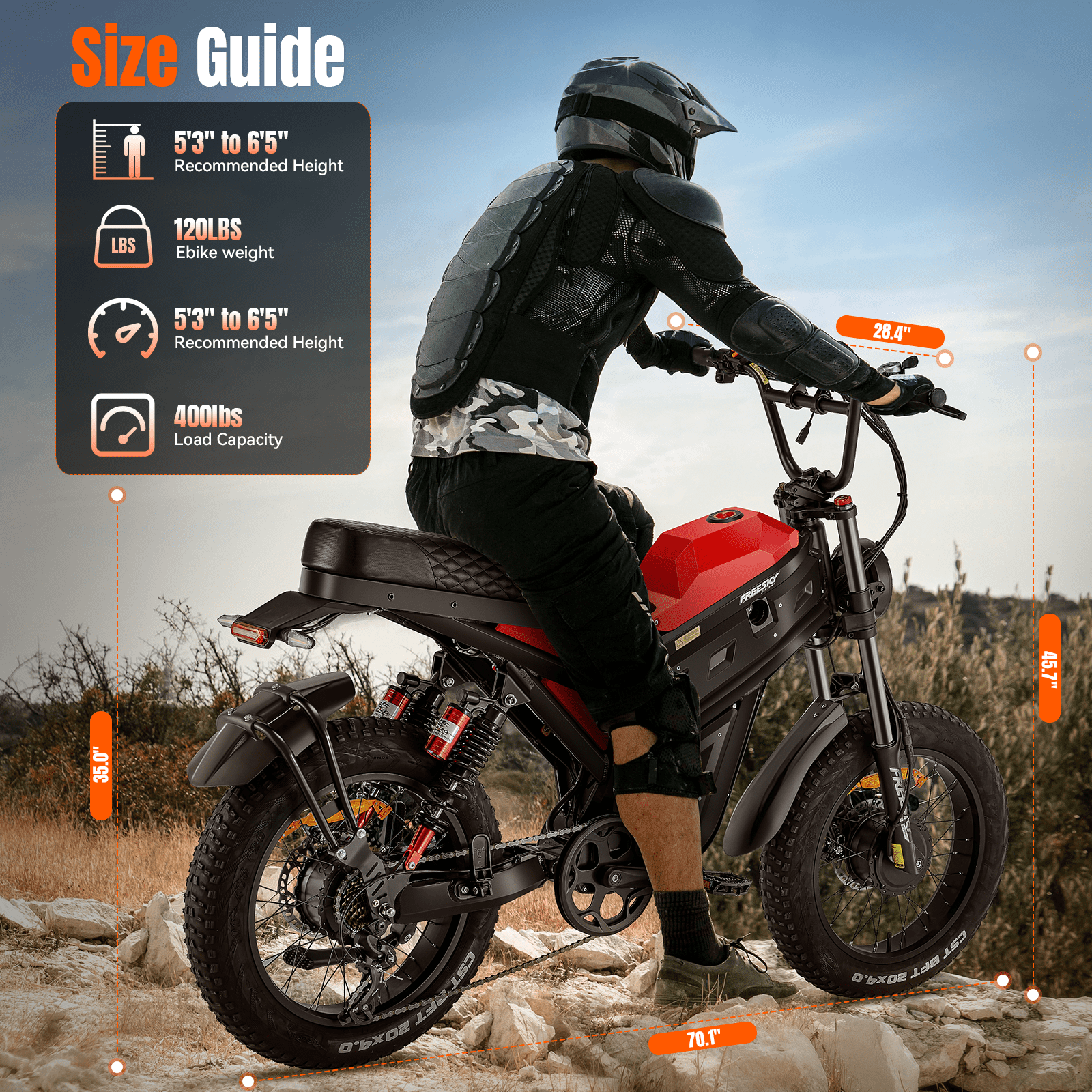 FREESKY 4000W Dual Motor Electric Bike for Adult, 2880WH 60AH Battery 38MPH 200 Miles, 20 Fat Tires Full Suspension AWD All Terrain Moped Electric Bikes